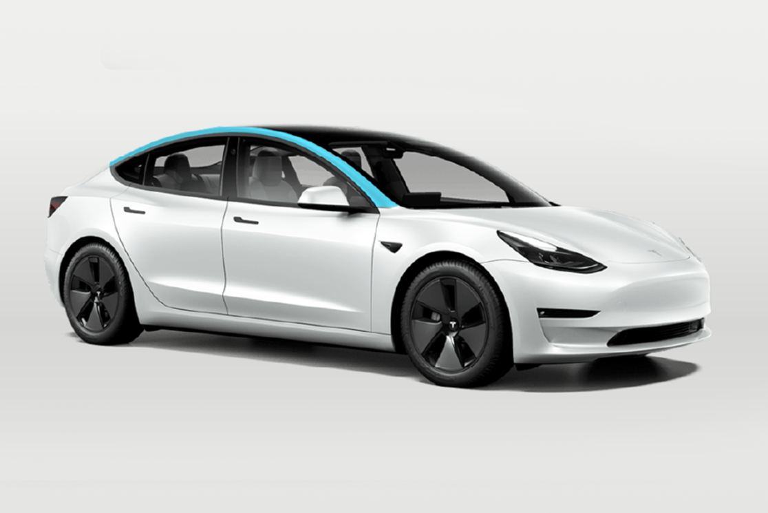 Tesla Model 3 A-Pillar Set Defense+™ Paint Protection Film by Drive Protected