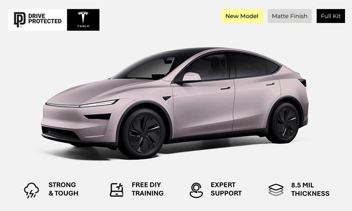 New Tesla Model Y Full Vehicle Matte Defense+™ Paint Protection Wrap