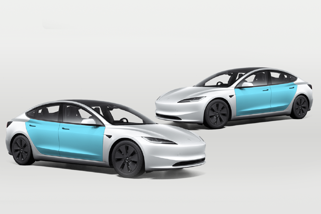 Tesla Model 3 Doors Defense+™ Paint Protection Set by Drive Protected