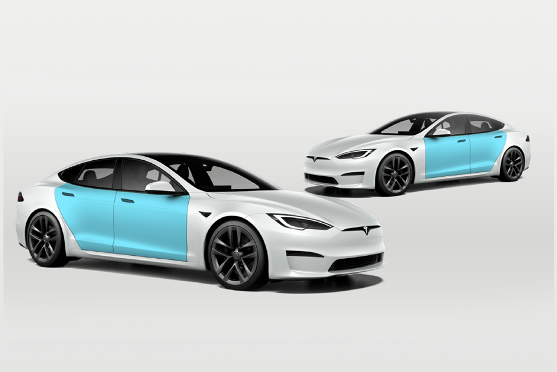 Tesla Model S Doors Defense+™ Paint Protection Set by Drive Protected