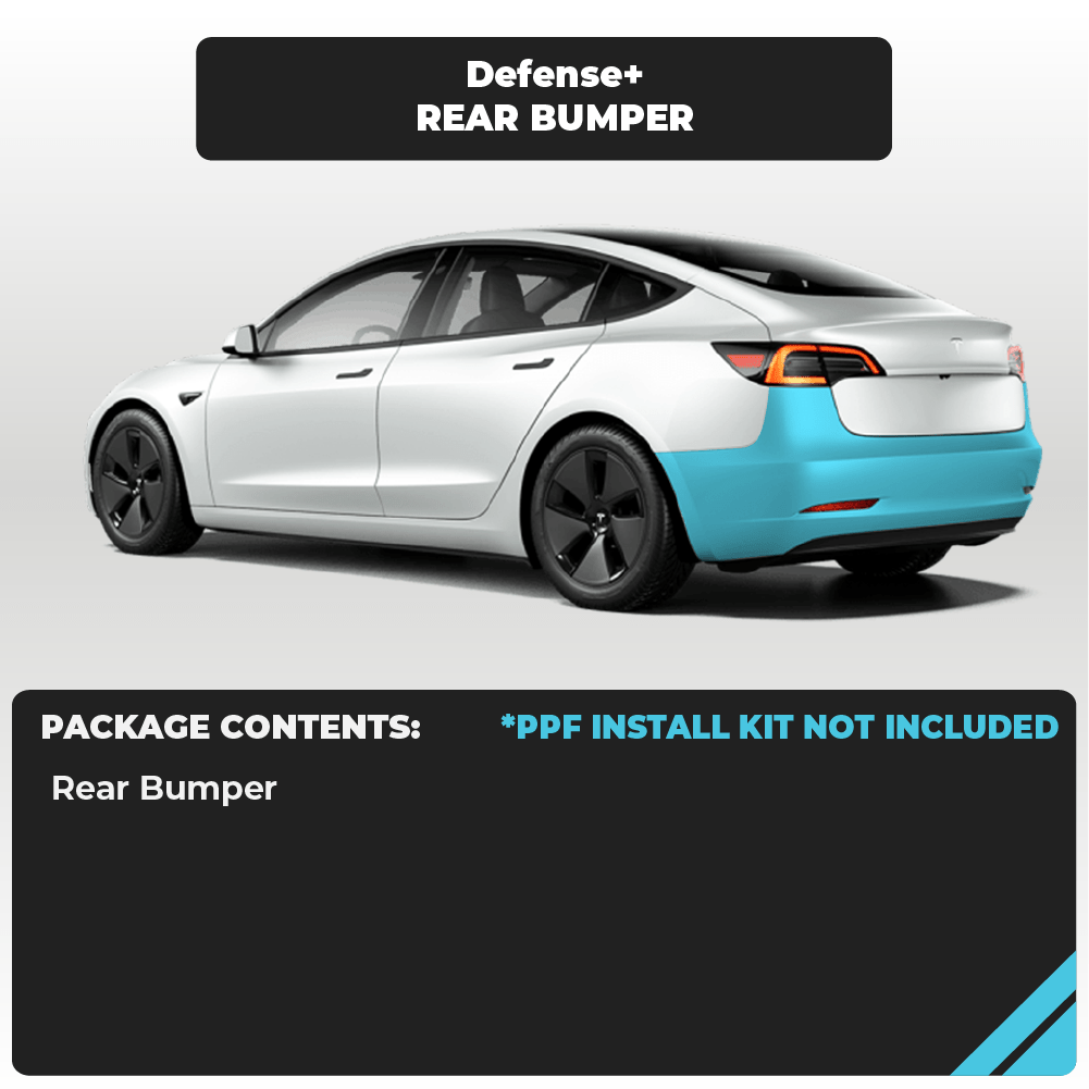 Tesla Model 3 Rear Bumper Individual Defense+™ Paint Protection Film - Drive Protected