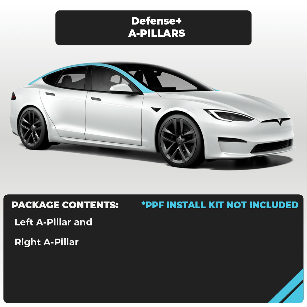 Tesla Model S A-Pillar Set Defense+™ Paint Protection Film - Drive Protected