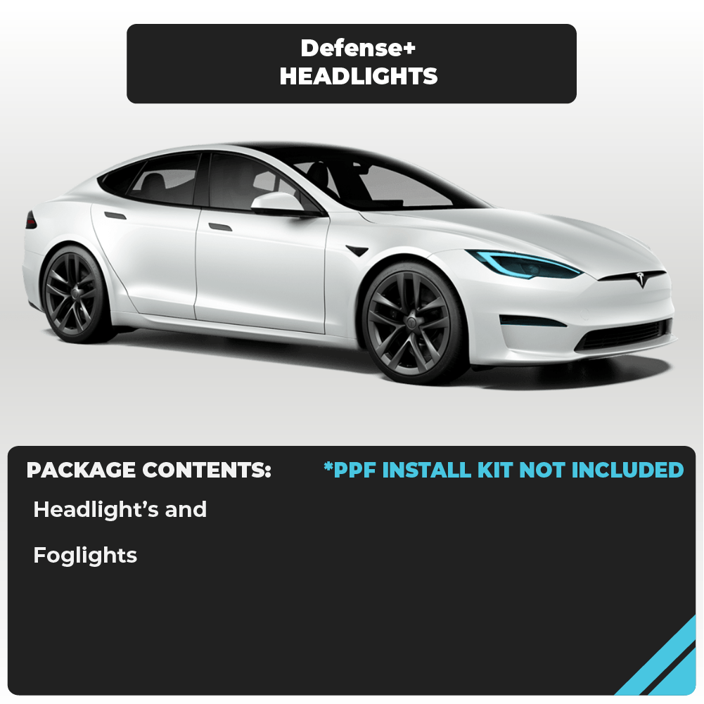 Tesla Model S Headlights and Fog Lights Defense+™️ Paint Protection Film - Drive Protected