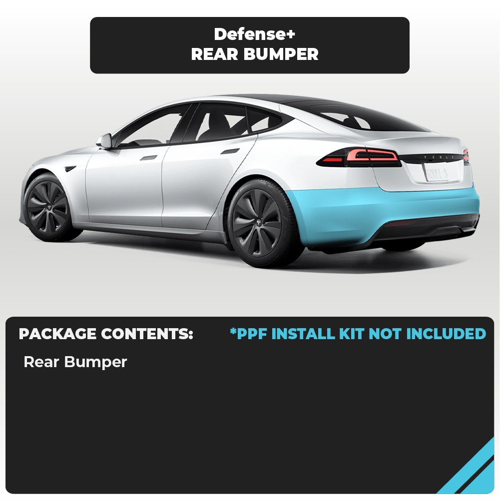 Tesla Model S Rear Bumper Individual Defense+™ Paint Protection Film - Drive Protected