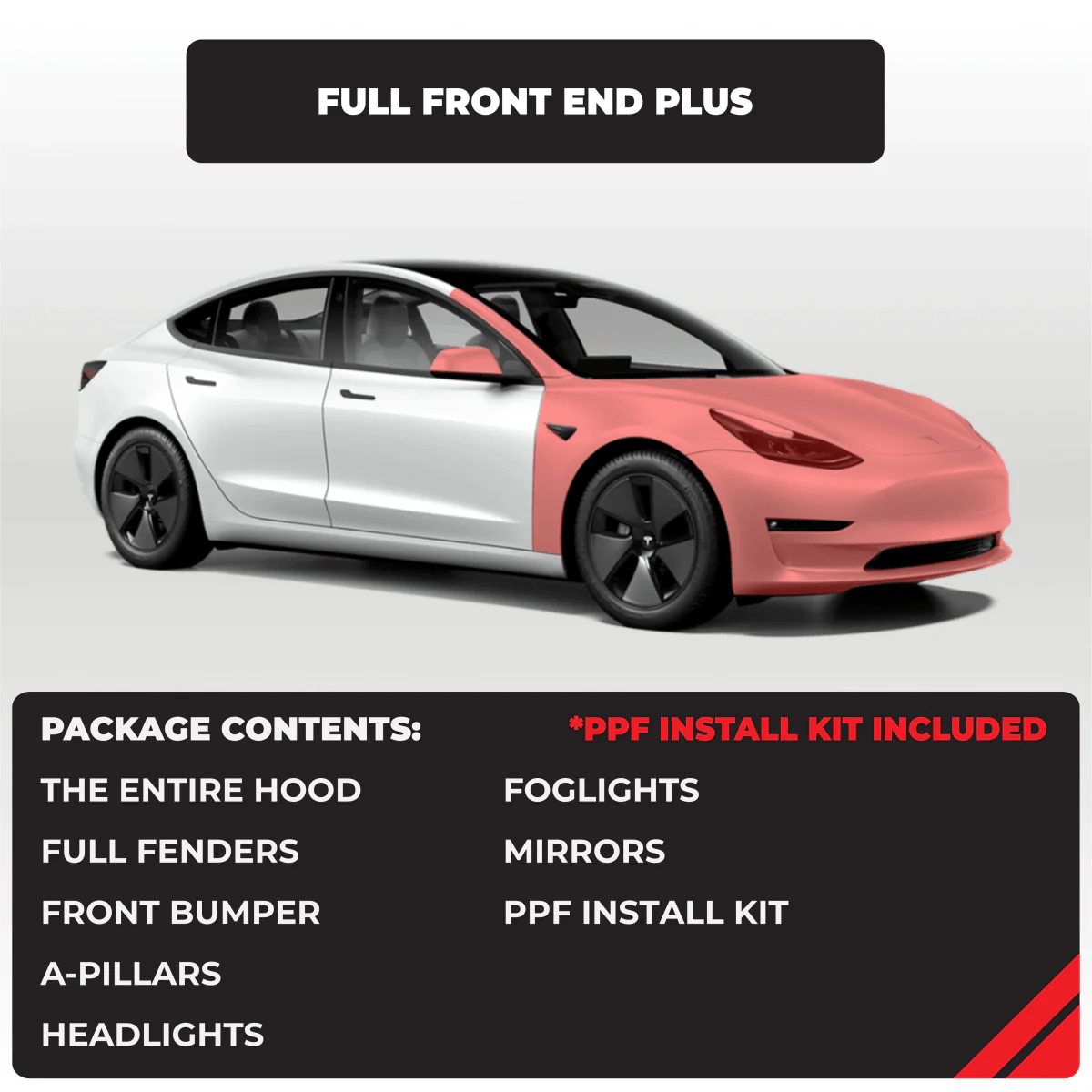 Tesla Model 3 Full Front End Plus Paint Protection Film - Drive Protected Shop