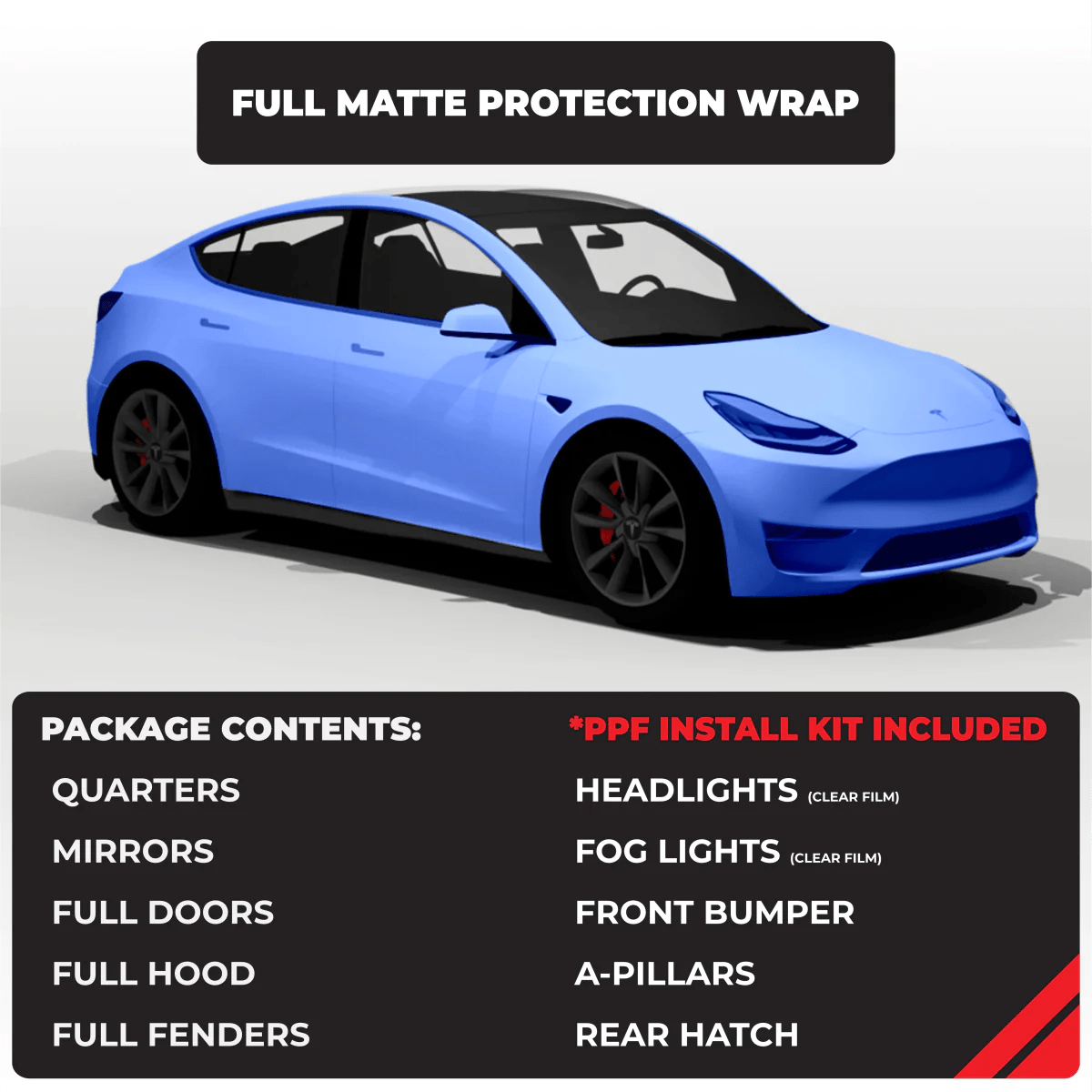 Tesla Model Y Matte Finish Tesla Full Paint Protection Wrap - Drive Protected Shop
