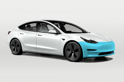 Tesla Model 3 Front Bumper Individual Defense+™ Paint Protection Film by Drive Protected