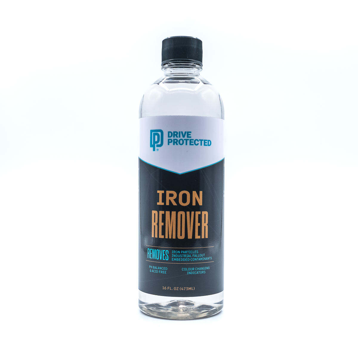 Bottle of Iron Remover with 'Drive Protected' branding on a white background