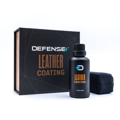 Defense+ leather coating product set with bottle