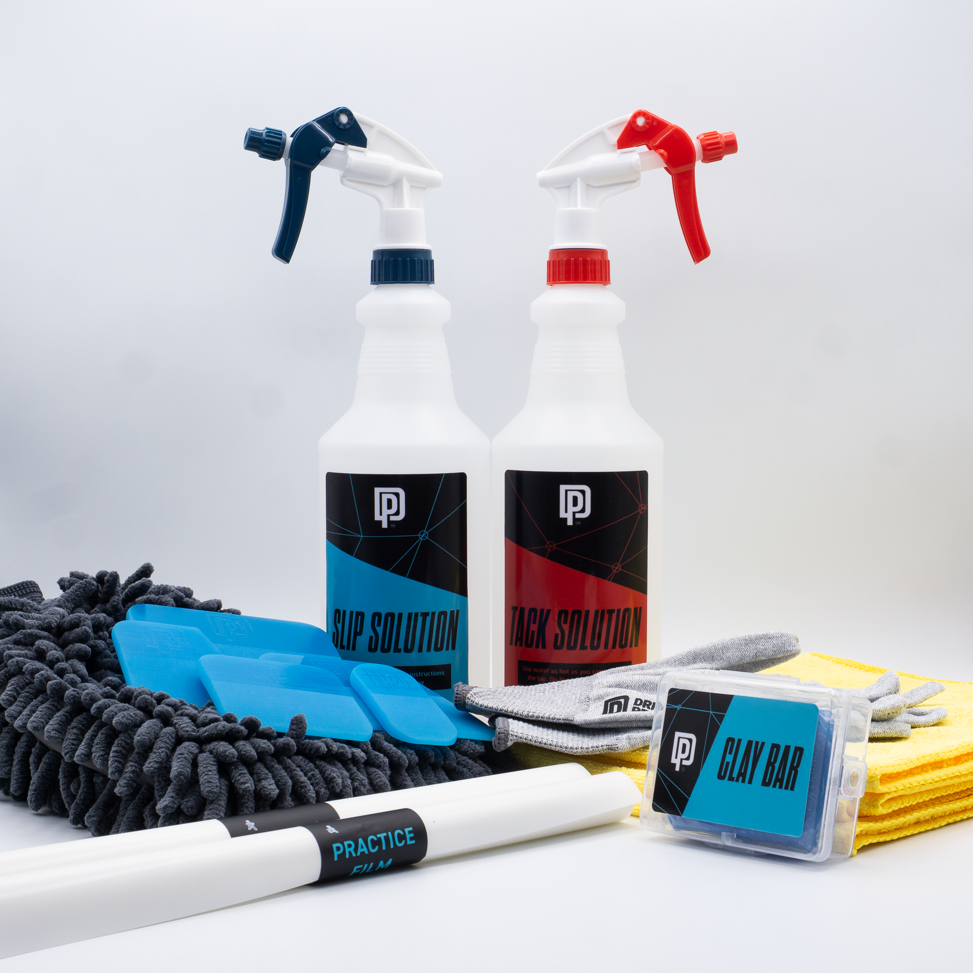 PPF Installation Kit including bottles, cloths, and tools on a white background