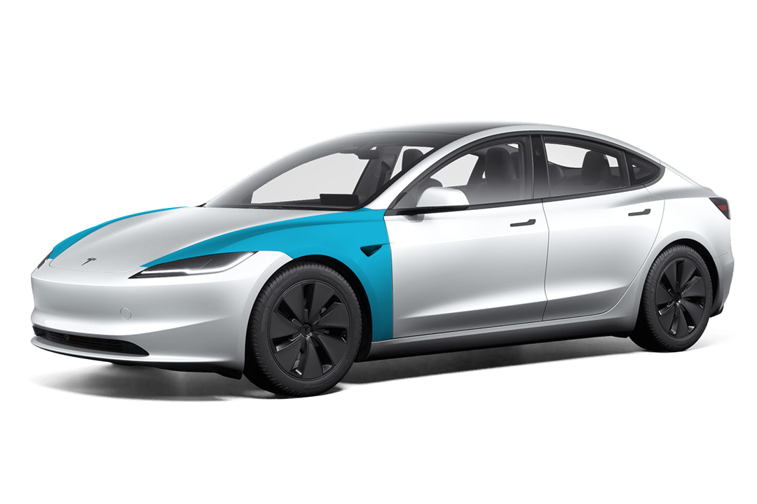 Tesla Model 3 2024+ Highland Full Fender Individual Defense+™ Paint Protection Film