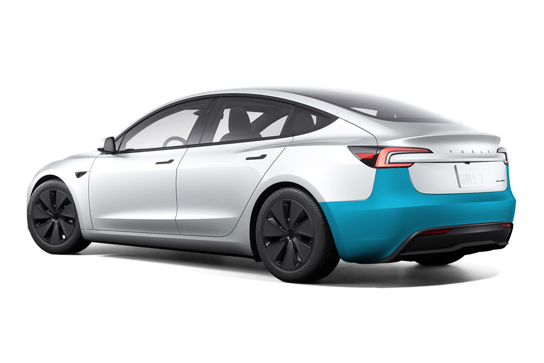 Tesla Model 3 2024+ Highland Rear Bumper Individual Defense+™ Paint Protection Film