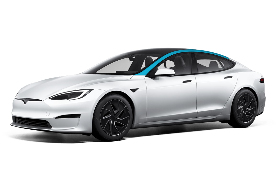 Tesla Model S A-Pillar Set Defense+™ Paint Protection Film