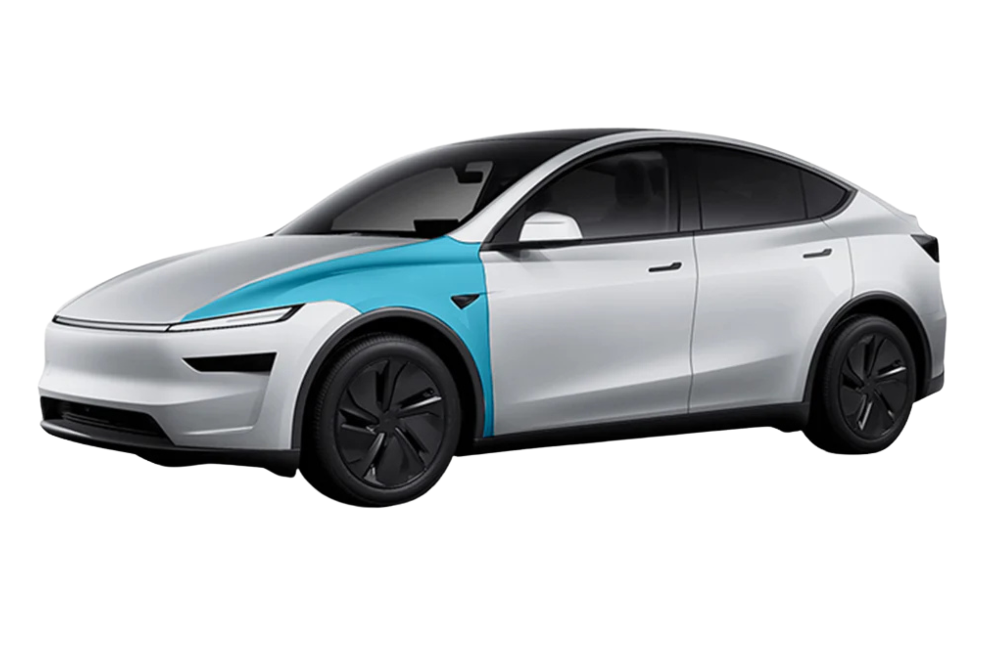 New Tesla Model Y Front Fender Defense+™ Paint Protection Wrap - Drive Protected 