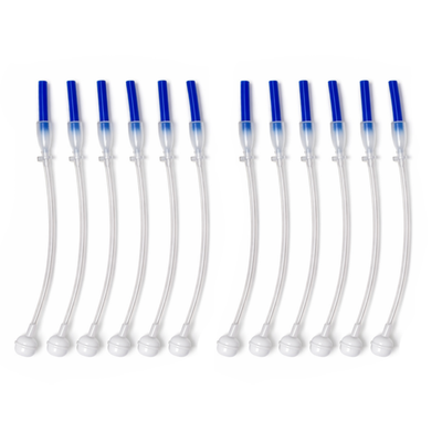 Twelve Tilted Spray Tubes on a white background