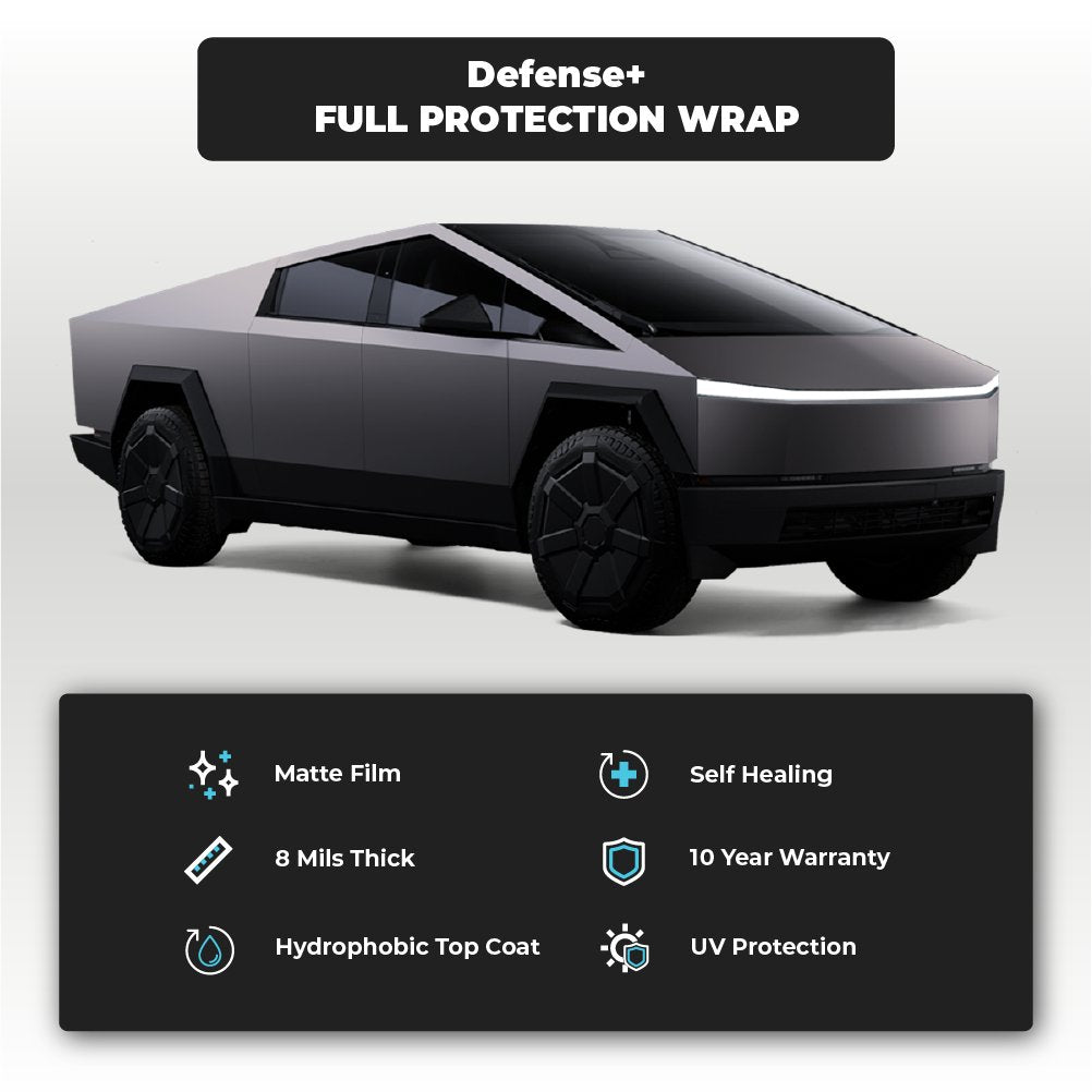 Tesla Cyber Truck Matte Finish Full Defense+™ Paint Protection Film Wrap - Drive Protected