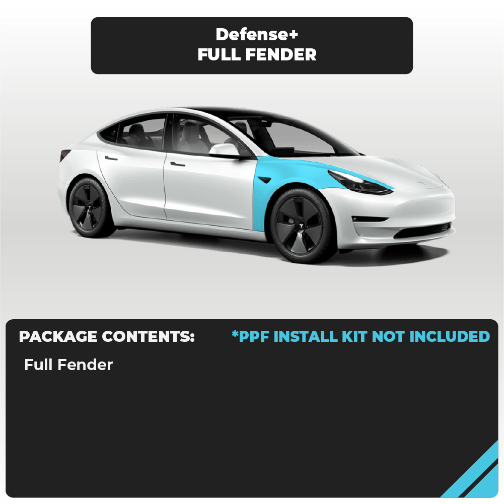 Tesla Model 3 Full Fender Individual Defense+™ Paint Protection Film - Drive Protected