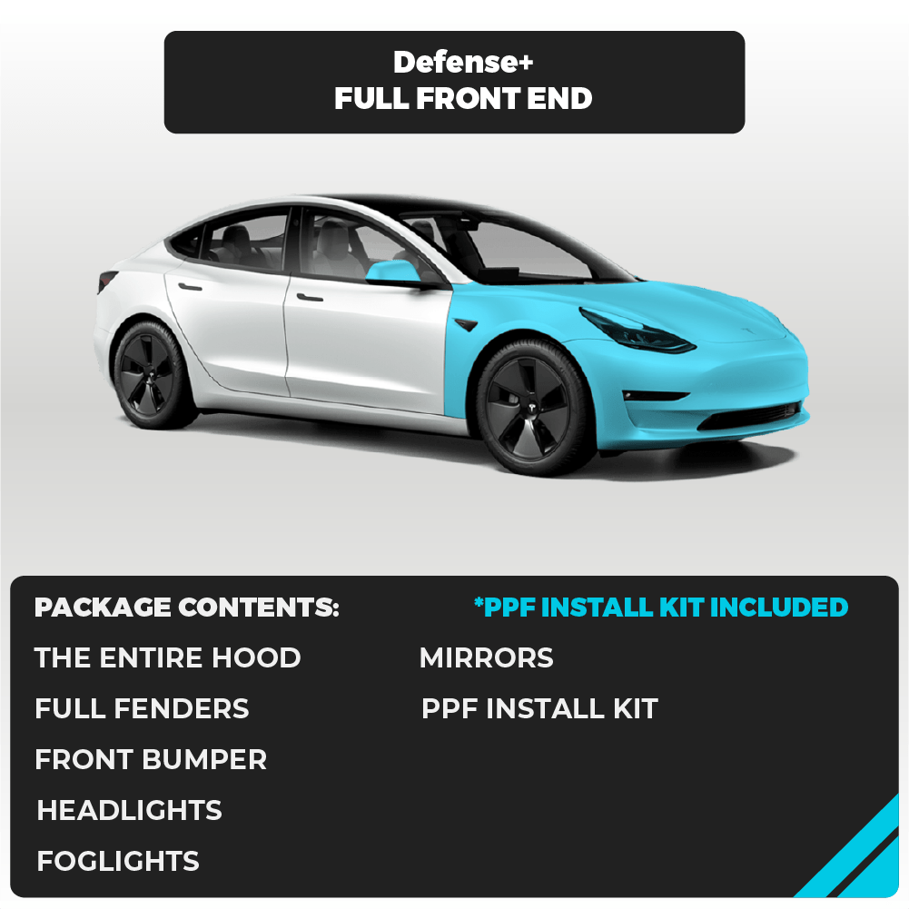Tesla Model 3 Full Front End Defense+™ Paint Protection Film - Drive Protected