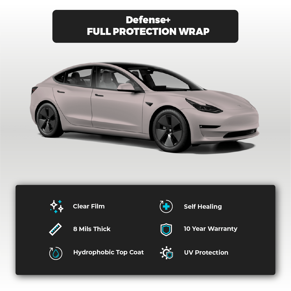 Tesla Model 3 Matte Finish Full Defense+™ Paint Protection Wrap - Drive Protected