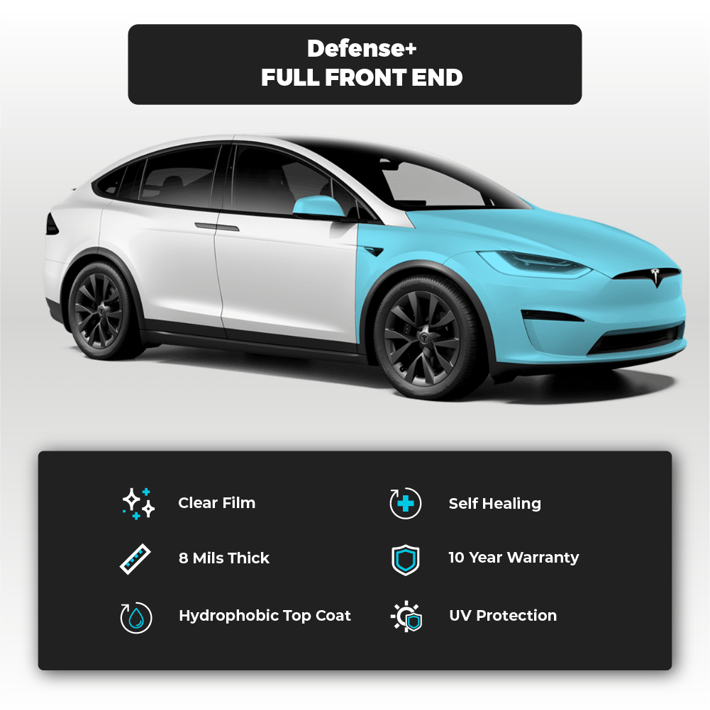 Tesla Model X Full Front End Defense+™ Paint Protection Film - Drive Protected