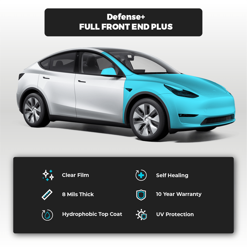 Tesla Model Y Full Front End Plus Defense+™ Paint Protection Film - Drive Protected