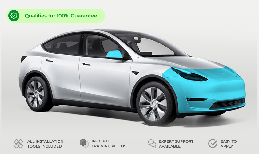 Tesla Model Y Partial Front End Defense+™ Paint Protection Film