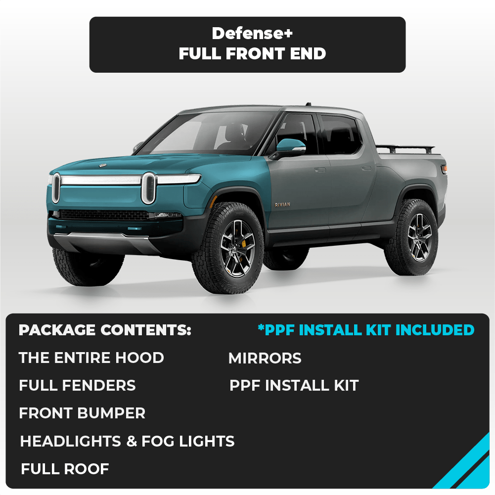 Rivian R1 T Full Front End Defense+™ Paint Protection Film - Drive Protected