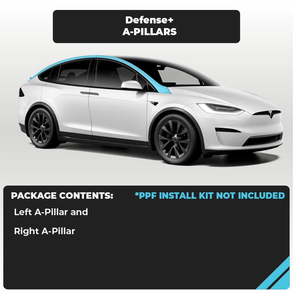 Tesla A-Pillar Set Individual Defense+™ Paint Protection Film - Drive Protected