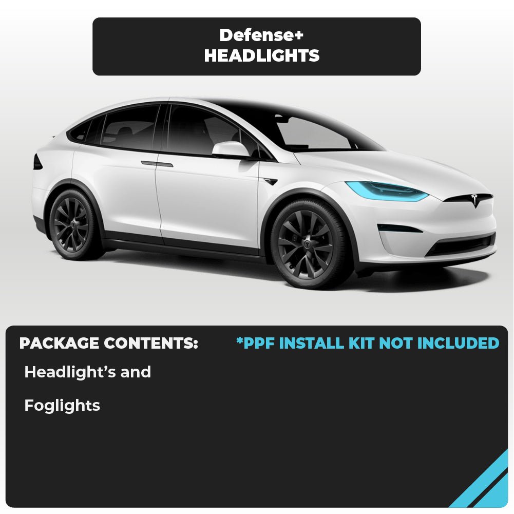 Tesla Headlights and Fog Lights Defense+™️ Paint Protection Film - Drive Protected