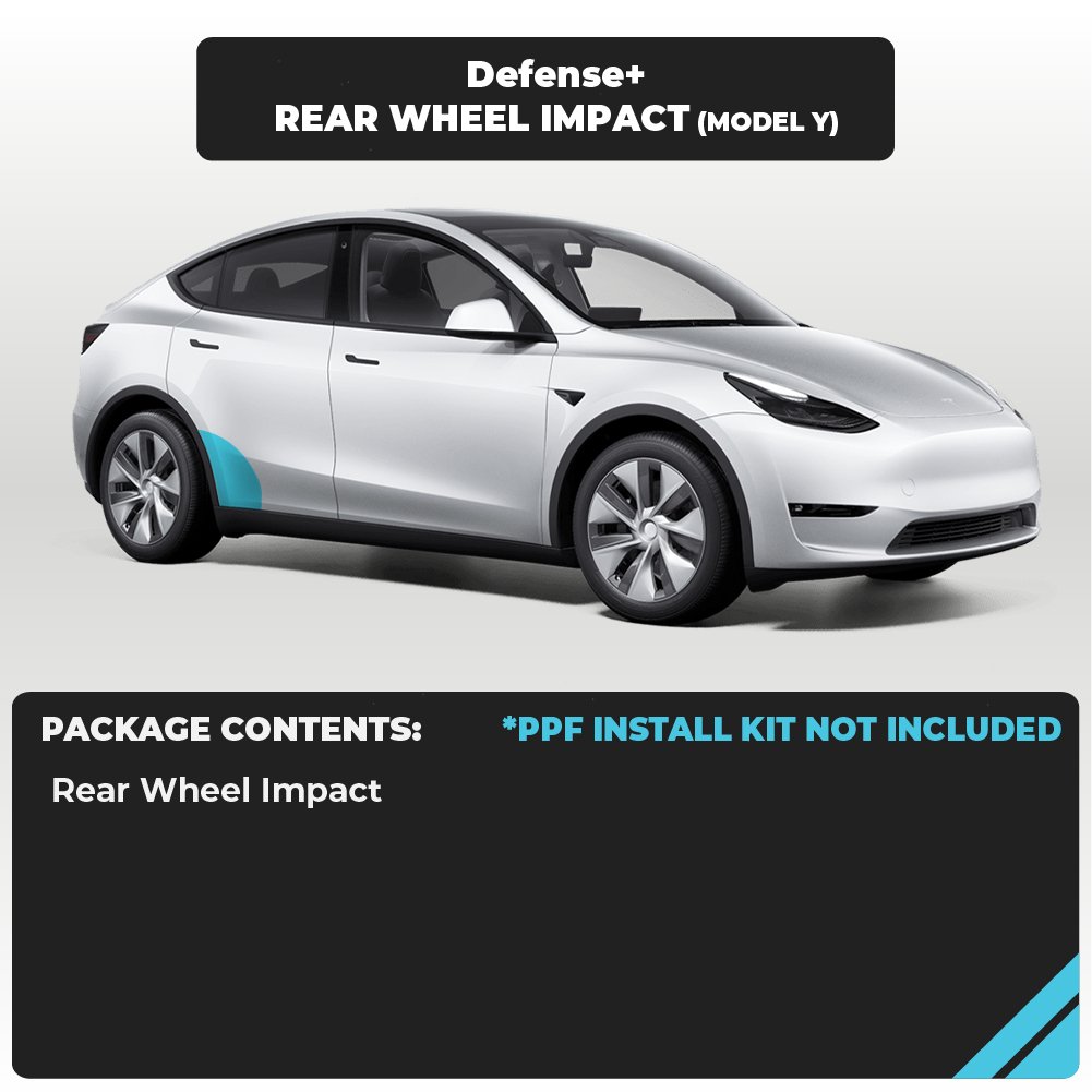 Tesla Model Y Rear Wheel Impact Area Defense+™ Paint Protection Film - Drive Protected
